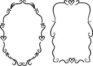 Beyaz arkaplanda vektör çiçek çerçeveleri 