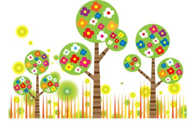 uzun ağaçlar çiziyor