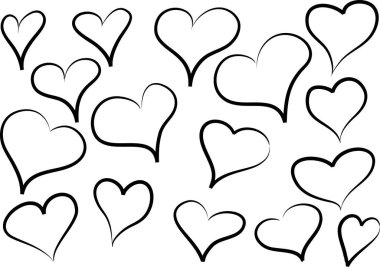 Güzel dekoratif kalp koleksiyonu, aşk konsepti 