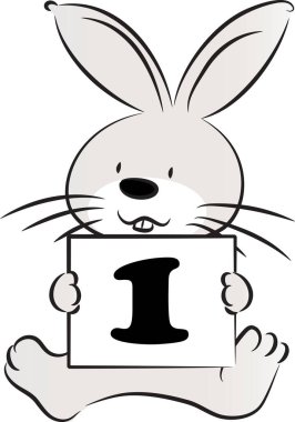 Havuçlu bir tavşanın karikatür çizimi