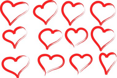 Güzel dekoratif kalp koleksiyonu, aşk konsepti 