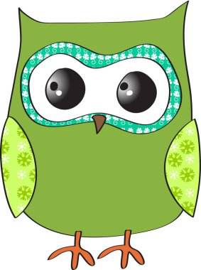 Baykuş yassı ikon vektör çizimi 