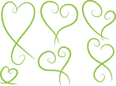 Beyaz arkaplanda vektör kalpleri 