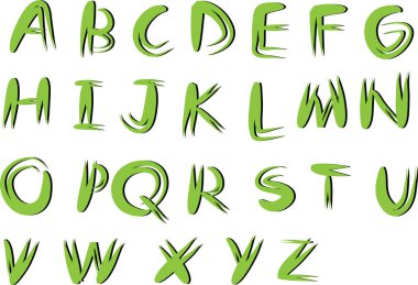 beyaz arkaplan, vektör, illüstrasyon üzerinde izole edilmiş çizgi film dekoratif alfabesi