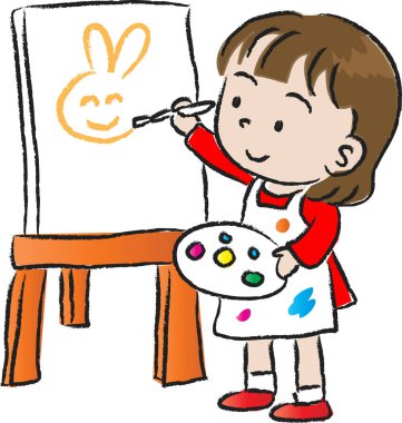 Kızlarla karikatür çizimi