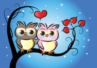 Baykuş yassı ikon vektör çizimi 