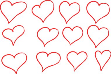 Güzel dekoratif kalp koleksiyonu, aşk konsepti 