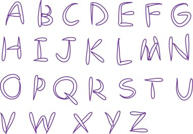 beyaz arkaplan, vektör, illüstrasyon üzerinde izole edilmiş çizgi film dekoratif alfabesi