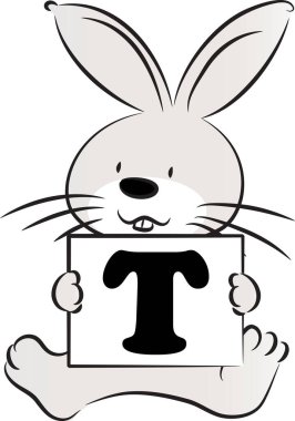 Hayvanlı t harfini çizen renk vektörü