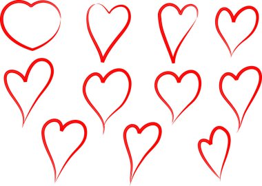 Güzel dekoratif kalp koleksiyonu, aşk konsepti 
