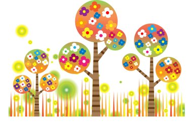 uzun ağaçlar çiziyor