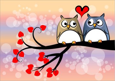 Baykuş yassı ikon vektör çizimi 