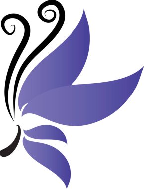 Beyaz arka planda, vektörde, resimde izole edilmiş güzel kelebek çizimi