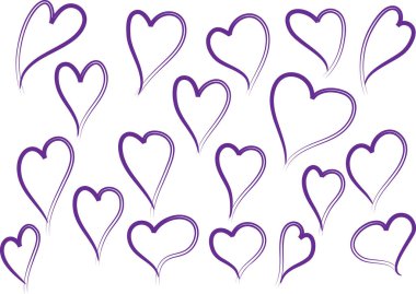 Güzel dekoratif kalp koleksiyonu, aşk konsepti 