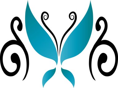 Beyaz arka planda, vektörde, resimde izole edilmiş güzel kelebek çizimi