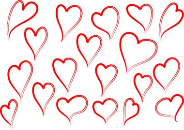 Güzel dekoratif kalp koleksiyonu, aşk konsepti 