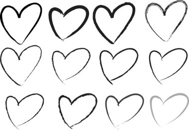 Güzel dekoratif kalp koleksiyonu, aşk konsepti 