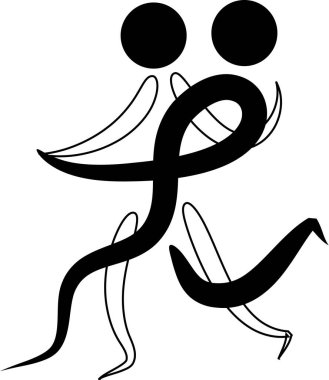 bir erkek ve kadının siyah ve beyaz vektör çizimi