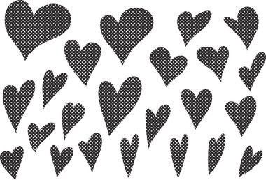 Güzel dekoratif kalp koleksiyonu, aşk konsepti 