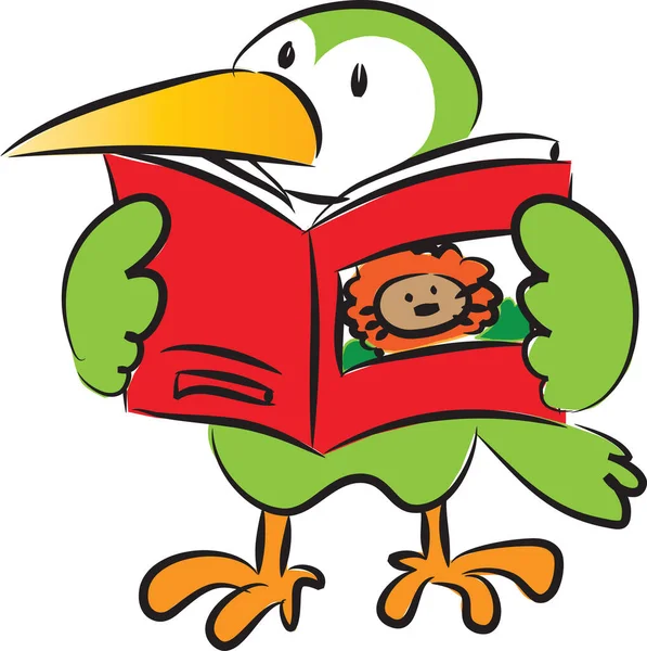 çizgi film sevimli kuş okuma kitabı, eğitim konsepti 