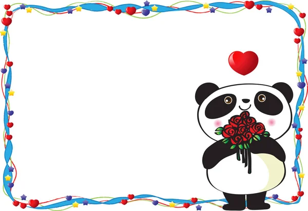 Tarjeta San Valentín Con Lindos Gatos Dibujos Animados Corazones — Archivo Imágenes Vectoriales