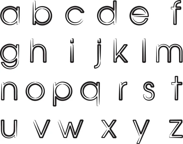 Alphabet Décoratif Dessin Animé Isolé Sur Fond Blanc Vecteur Illustration — Image vectorielle