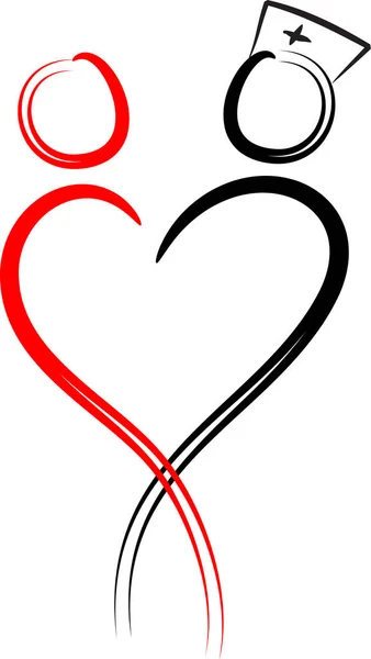 Мультяшні Персонажі Логотипом Серця Ізольовані Білому Тлі — стоковий вектор