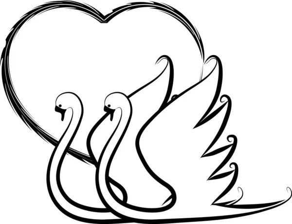 白鳥のベクトル図 — ストックベクタ