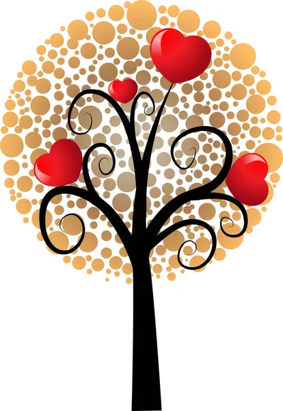 Arbre Amour Avec Des Cœurs Espace Copie Illustration Vectorielle — Image vectorielle