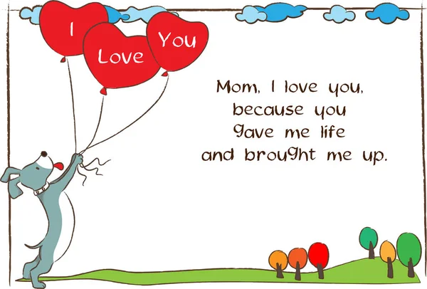 Carte Vœux Pour Mère Bonne Fête Des Mères Illustration Vectorielle — Image vectorielle