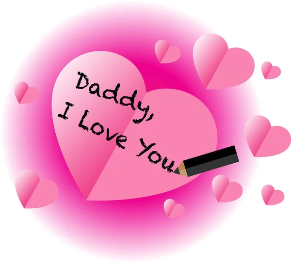 decorative card with text Daddy I love you, Father day concept