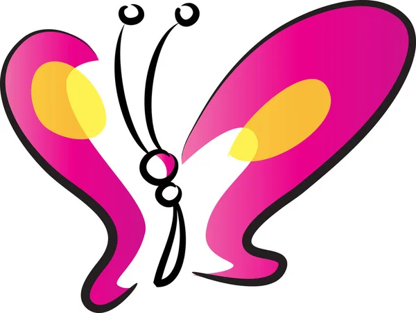 Dibujo Dibujos Animados Hermosa Mariposa Aislada Fondo Color Vector Ilustración — Vector de stock