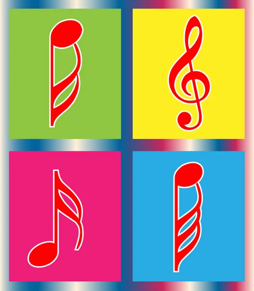 Muzieknoot Plat Icoon Geïsoleerd Witte Achtergrond Vector Illustratie — Stockvector