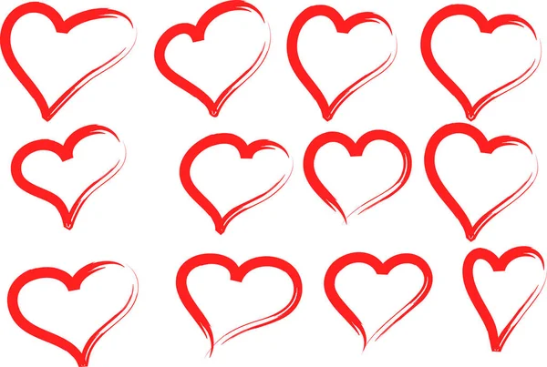 Kolekcja Pięknych Dekoracyjnych Serc Koncepcja Miłości — Wektor stockowy
