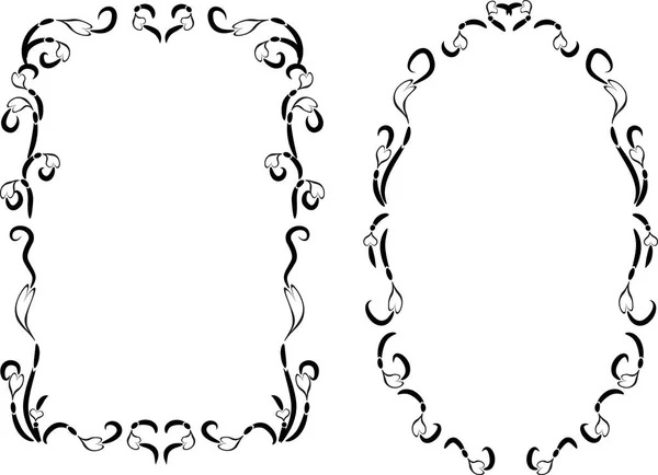 从白色背景 图解中分离的一组花卉框架 — 图库矢量图片