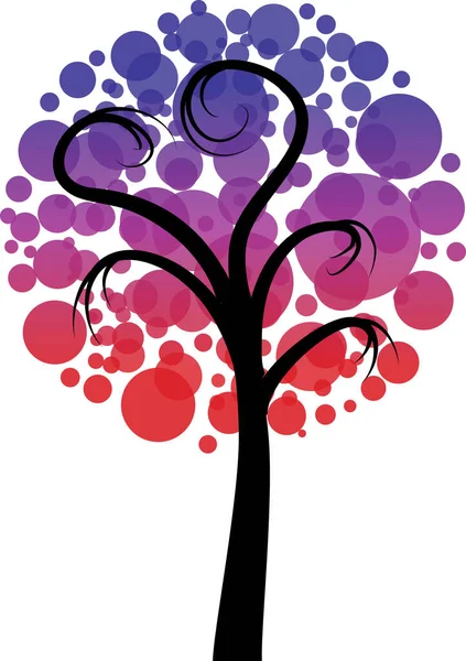 Love Tree Hearts Copy Space Vector Illustration — Stock Vector