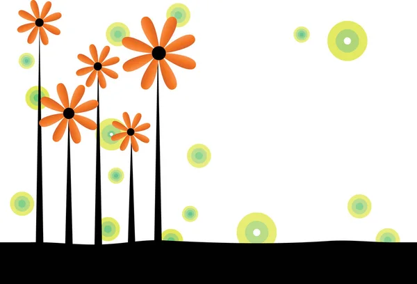Vektor Illustration Bakgrund Med Blommor — Stock vektor