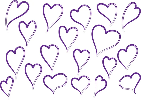 Güzel dekoratif kalp koleksiyonu, aşk konsepti 