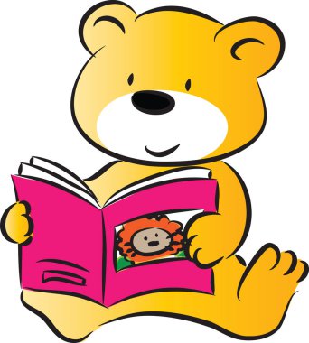 çizgi film sevimli ayı okuma kitabı, eğitim konsepti 