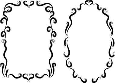 Beyaz arkaplan, vektör, illüstrasyon üzerinde izole çiçek çerçeveleri seti 