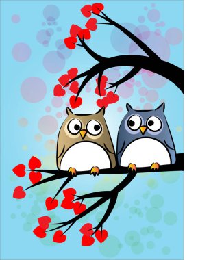 Baykuş yassı ikon vektör çizimi 