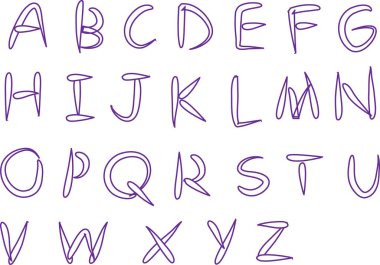 beyaz arkaplan, vektör, illüstrasyon üzerinde izole edilmiş çizgi film dekoratif alfabesi