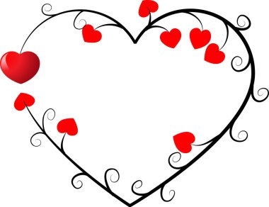 Beyaz arkaplanda ağaç dalları olan renkli düz kalp logosu, 