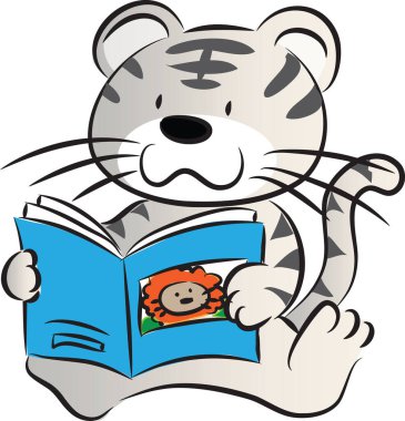 vektör çizgi film kaplan yüzü 