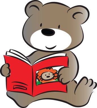 çizgi film sevimli ayı okuma kitabı, eğitim konsepti 