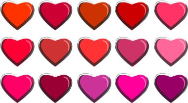 Güzel dekoratif kalp koleksiyonu, aşk konsepti 