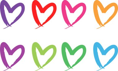 Güzel dekoratif kalp koleksiyonu, aşk konsepti 