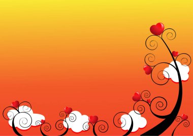 Kalpleri beyaz arka planda izole ağaç dalları, aşk konsepti 