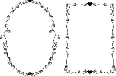 Beyaz arkaplanda vektör çiçek çerçeveleri 