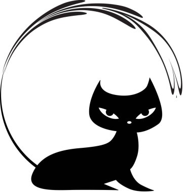 beyaz arka planda izole edilmiş küçük sevimli kedi çizgi filmi, romantik konsept 